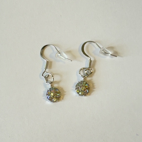 Elegant Silver and multi AB Crystal Earrings - Picture 3 of 6